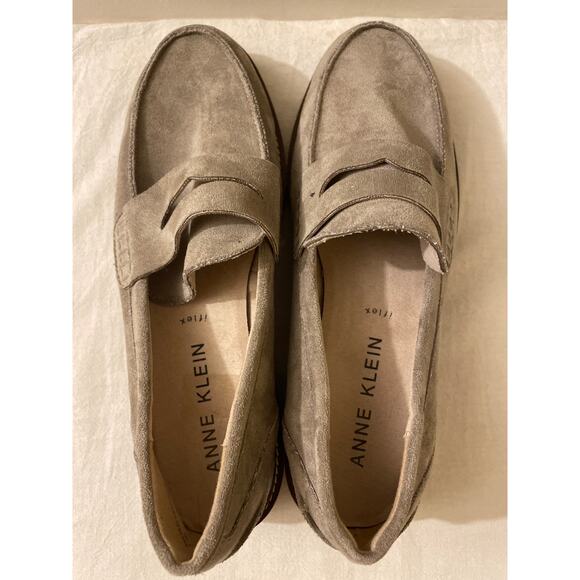 Anne‎ Klein Women's Size 8.5 Everly Lug Sole Penny Loafers Shoes Grey - Picture 5 of 8